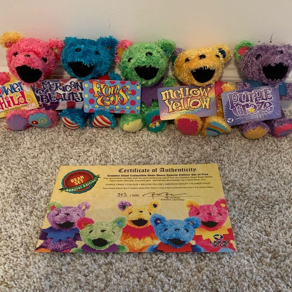 NWT Set Of 5 Collectible Grateful Dead Bears